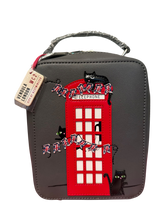 Load image into Gallery viewer, Vendula London London Cats London Bus Crossbody Bag - Grey